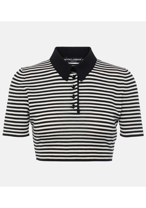 Dolce&Gabbana Cropped wool polo shirt