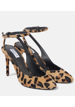 Alaia Decollete 90 calf hair slingback pumps