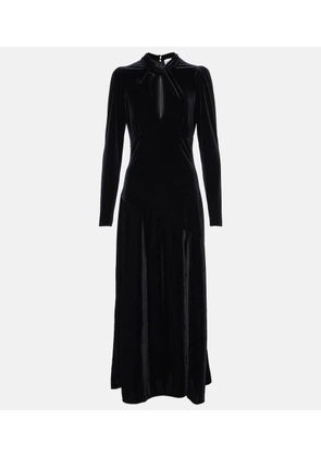 Ganni Cutout velvet midi dress