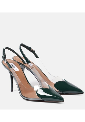 Alaia Le Cour 90 patent leather and PU slingback pumps