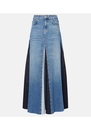 AG Jeans Patchwork high-rise denim maxi skirt