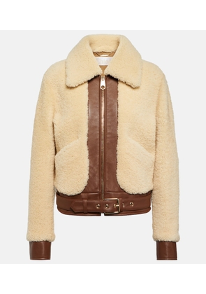 Chloe Leather-trimmed shearling jacket