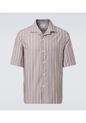 Brunello Cucinelli Striped cotton bowling shirt