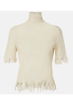 McQueen Sheer cotton and silk lace top