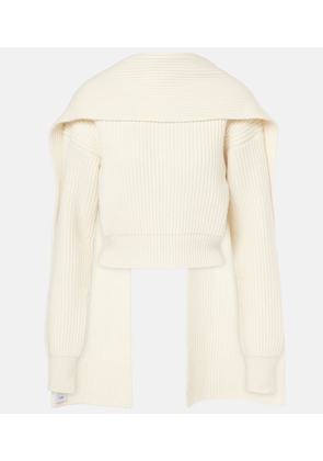 Erdem Cropped wool and cashmere scarf sweater