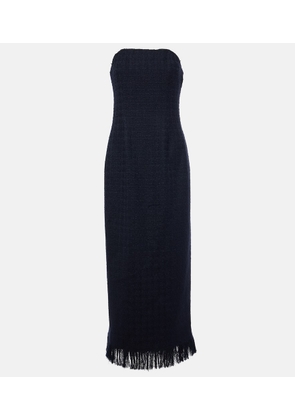 Oscar de la Renta Tweed wool and mohair-blend bustier dress