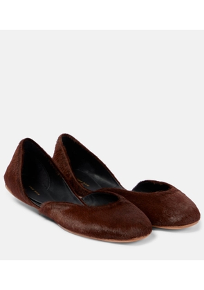 The Row Gemma calf hair ballet flats