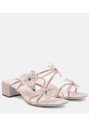 Rene Caovilla 40 crystal-embellished satin sandals