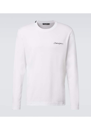 Dolce&Gabbana Logo embroidered cotton jersey T-shirt