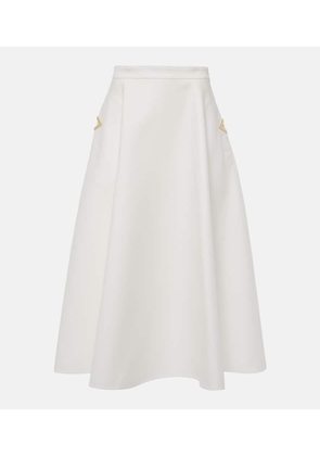 Valentino VGold cotton gabardine midi skirt