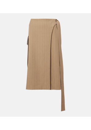 Victoria Beckham Pinstripe wool midi skirt