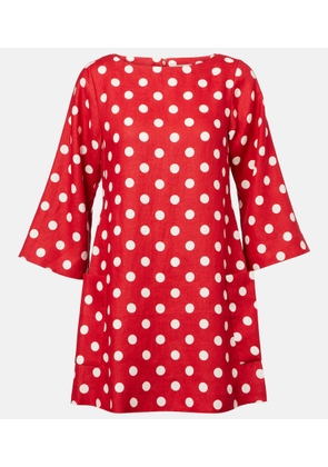 Posse Nina polka-dot linen minidress