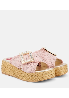 Roger Vivier Espa 60 embellished raffia espadrille sandals
