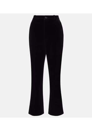 Saint Laurent Cotton velvet cropped flared pants