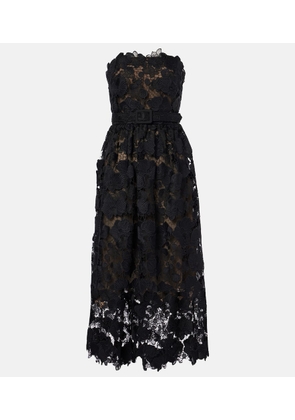 Oscar de la Renta Floral lace bustier gown