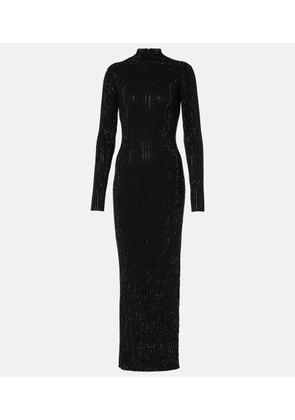 David Koma Embellished knitted cotton midi dress