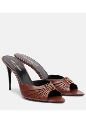 Saint Laurent Babylone Cassandre 90 leather mules
