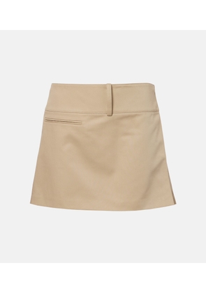 Courreges Belted and pleated polycotton miniskirt