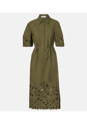 Erdem Belted cotton-blend shirt dress