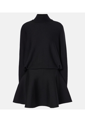 Alaia Turtleneck wool-blend minidress