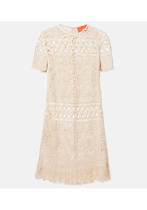 La DoubleJ Lacey macrame cotton minidress