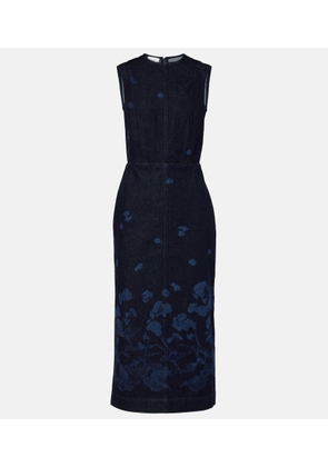 Erdem Floral denim midi dress