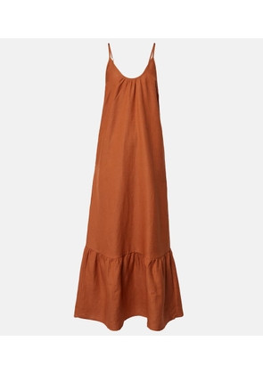 Adriana Degreas Linen-blend maxi dress