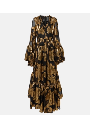 Etro Semi-sheer lame maxi dress