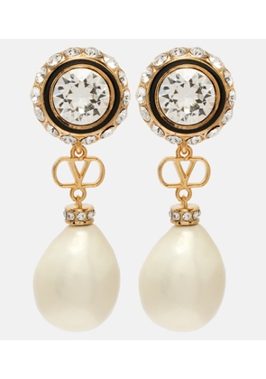 Valentino VLogo embellished drop earrings