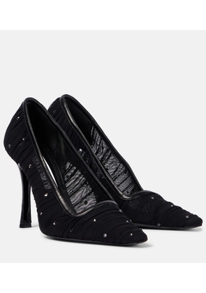 Jimmy Choo Lotta 100 embellished mesh pumps