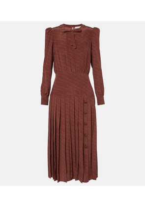 Alessandra Rich Leopard-print silk midi dress