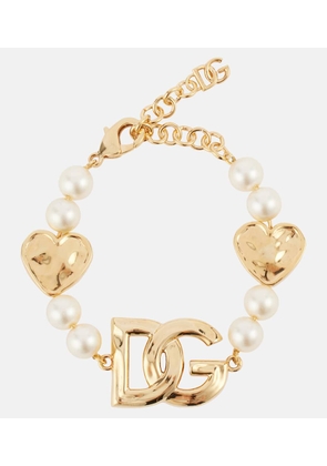 Dolce&Gabbana DG faux pearl gold-plated bracelet