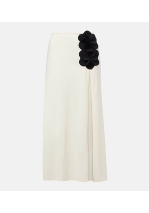 Karla Colletto Tess floral-applique midi skirt
