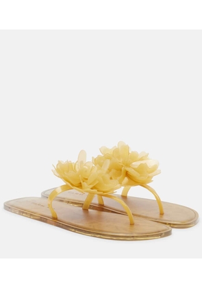 Farm Rio Floral-applique thong sandals