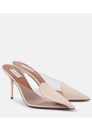 Alaia Le Cour Abstrait 90 patent leather mules