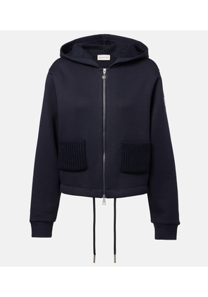 Moncler Cotton-blend jersey zip-up hoodie