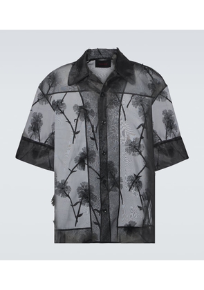 Simone Rocha Carnation floral-applique organza bowling shirt