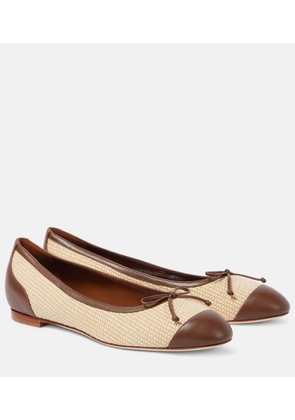 Manolo Blahnik Capbl raffia ballet flats