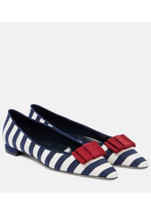 Manolo Blahnik Reador bow-detail striped ballet flats