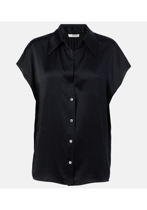 Vince Ruched silk satin top