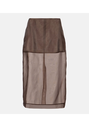 The Frankie Shop Peri sheer silk-blend midi skirt