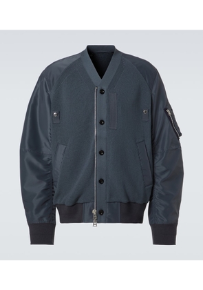 Sacai Paneled knitted twill blouson
