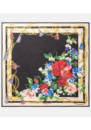 Dolce&Gabbana Floral silk twill scarf