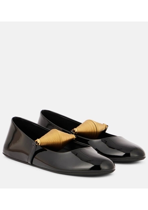 Alaia Embellished patent leather ballet flats