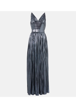 Rodarte Pleated belted lame gown