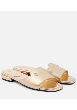 Jimmy Choo Dina metallic leather slides