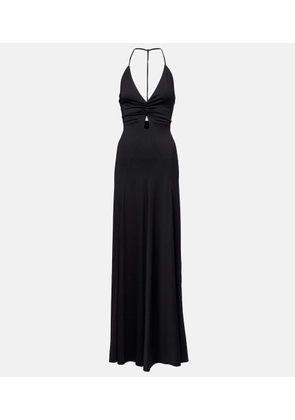 Victoria Beckham Gathered jersey open-back gown