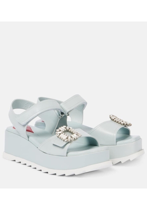 Roger Vivier Embellished leather platform sandals