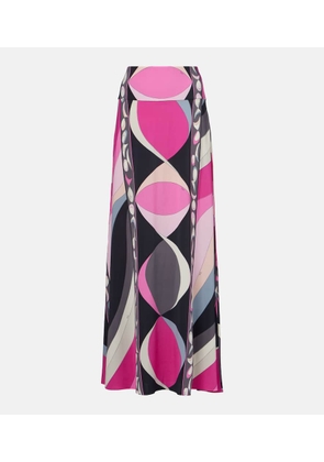 Pucci Marmo jersey satin maxi skirt