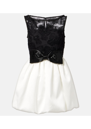 Self-Portrait Embellished bow-detail tulle cocktail dress